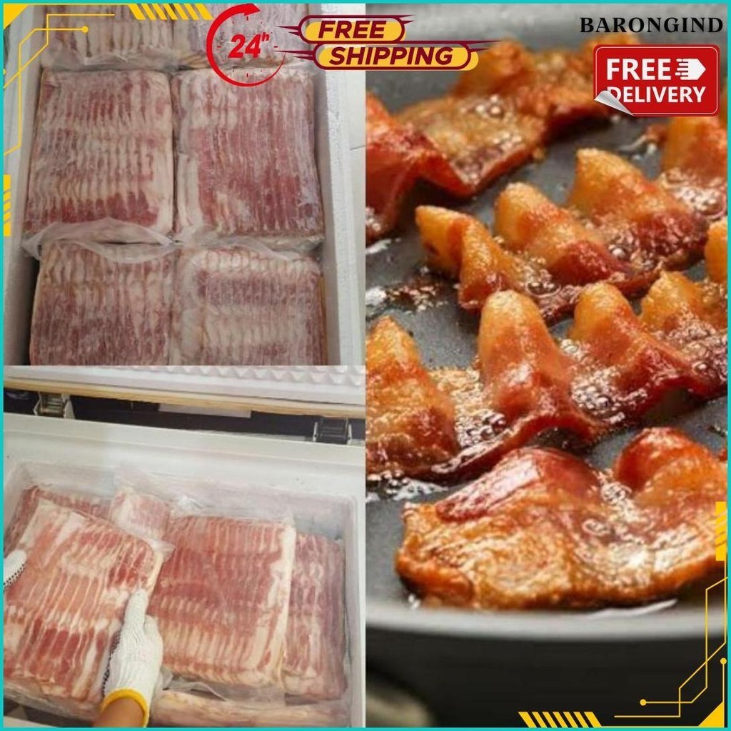

Pork Bacon/ Smoked Bacon /Smoked Pork Bacon 1Kg Dan 500Gr Bisa Cod