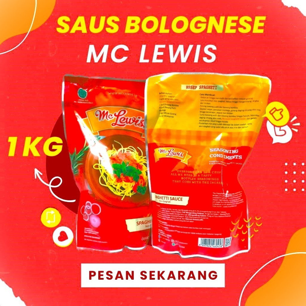 

Saus Bolognaiese Mc Lewis Saus Spageti 1Kg Saus Bolognaise Spagetti McLewis Bolognese Spagetti 1Kg