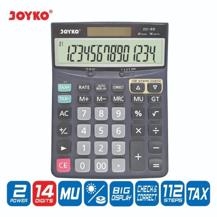 

Ready Calculator / Kalkulator Joyko CC-33 / 14 Digits / Check Correct