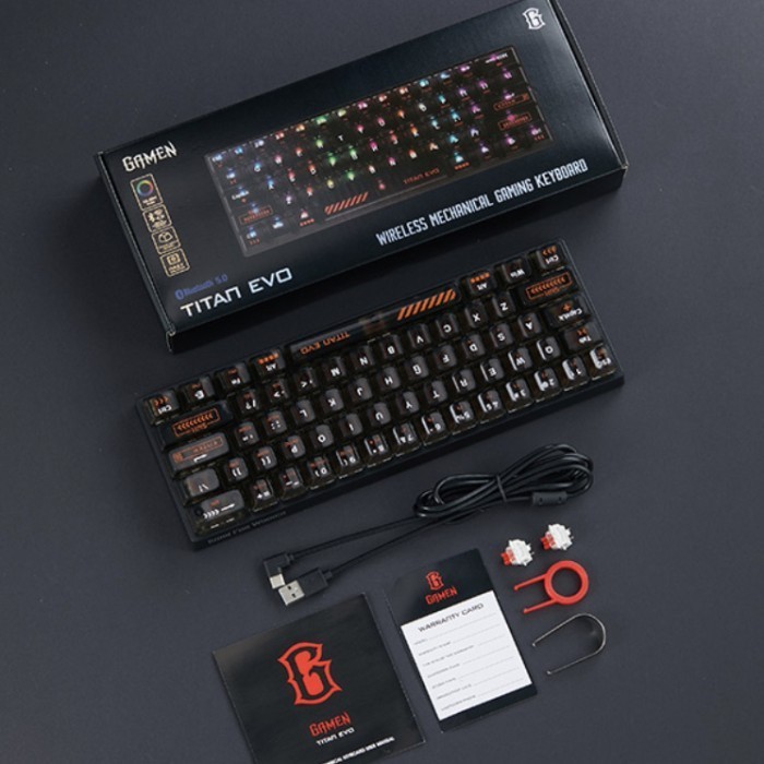 Keyboard Gaming Gamen Titan Evo Multi Wireless Modes Rgb Light Black