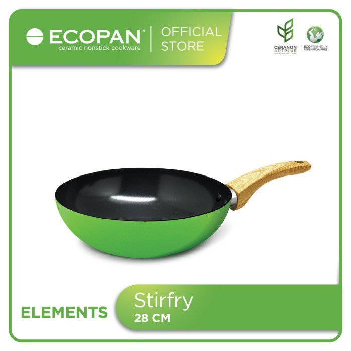 Ecopan Elements Stirfry 28Cm / Wajan Keramik Anti Lengket