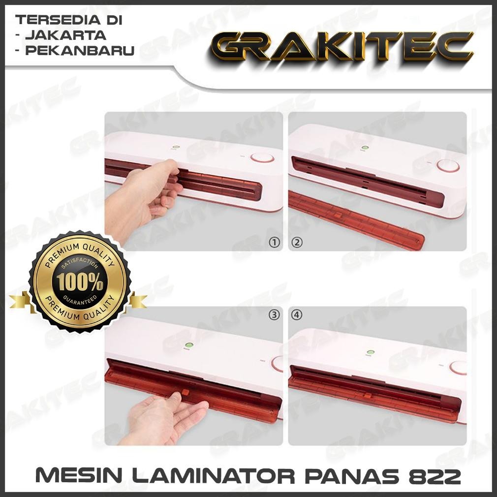 

hg-24 Mesin Laminating A4/F4 (230mm) 825 / 822 Fitur Combo Laminating + Paper Trimmer + Emergency Button Original