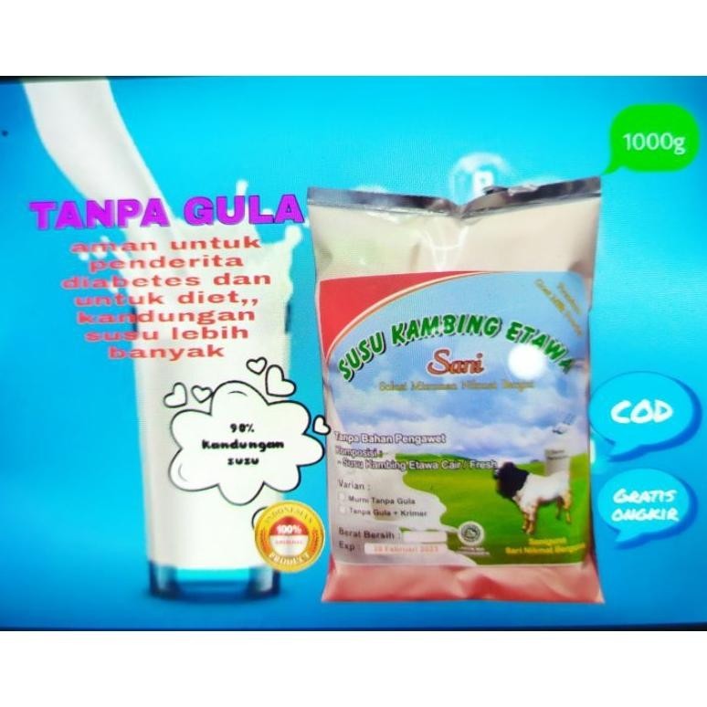 

Hot Susu Kambing Bubuk Tanpa Gula Untuk Diabet, Diet Dll 1000G/1Kg 8.8