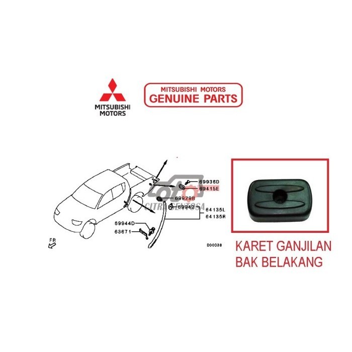 New Karet Ganjilan Bak Belakang Triton , Cushion,Rr Body Gate Mn142595 Kode Ams45