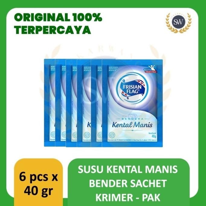

`````````] Susu bendera krimer sachet kental manis putih per PAK isi 6 pcs