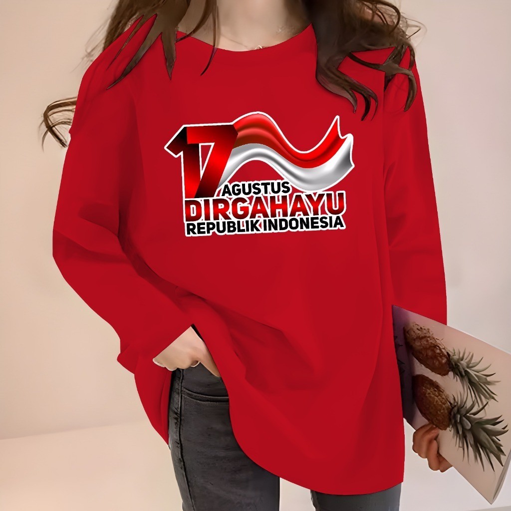 Atasam Terbal Premium Dewasa Kaos Kemerdekaan Cowok Ceweik T Shirt Dirgahayu Indonesia Bsju Kemerdek