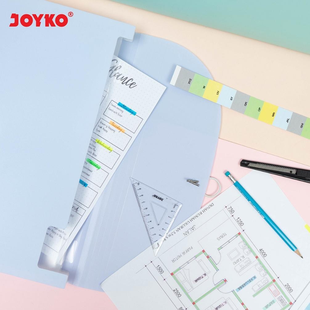 

KOE-1116 Expanding File Map Harmonika Joyko EF-8F4 Pastel Color 7 Pocket Hemat