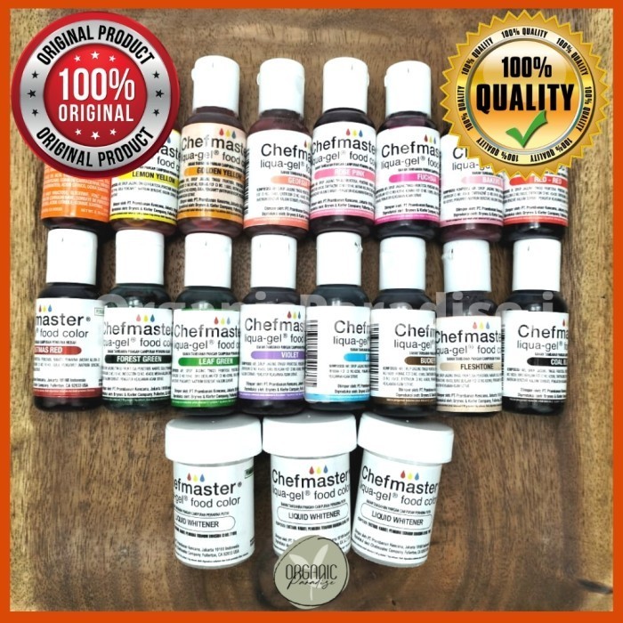 

Terlaris CHEFMASTER LIQUA GEL FOOD COLOURING /PEWARNA MAKANAN /COLOUR GEL 20GR SALE