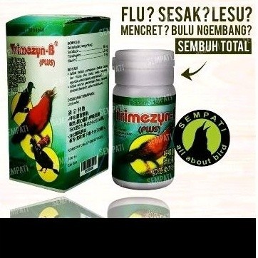 TRIMEZYN B OBAT BURUNG MERPATI BURUNG KICAU LESU SESAK NAFAS NGOROK PILEK