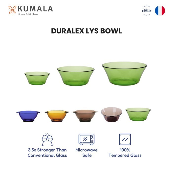 Duralex Lys Bowl - Mangkok Kaca Sup Bakso Saji - Glass Bowl Soup Table