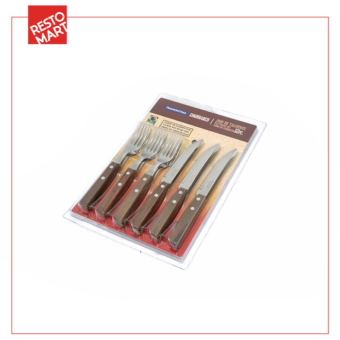 Steak Knife & Fork Set Tramontina Wood Handle (2116050)
