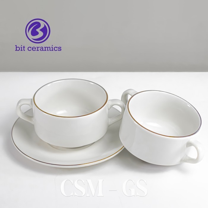 Consomme Cup & Saucer, Soup Cup + Saucer Lis Mas (6Set) Bit Keramik