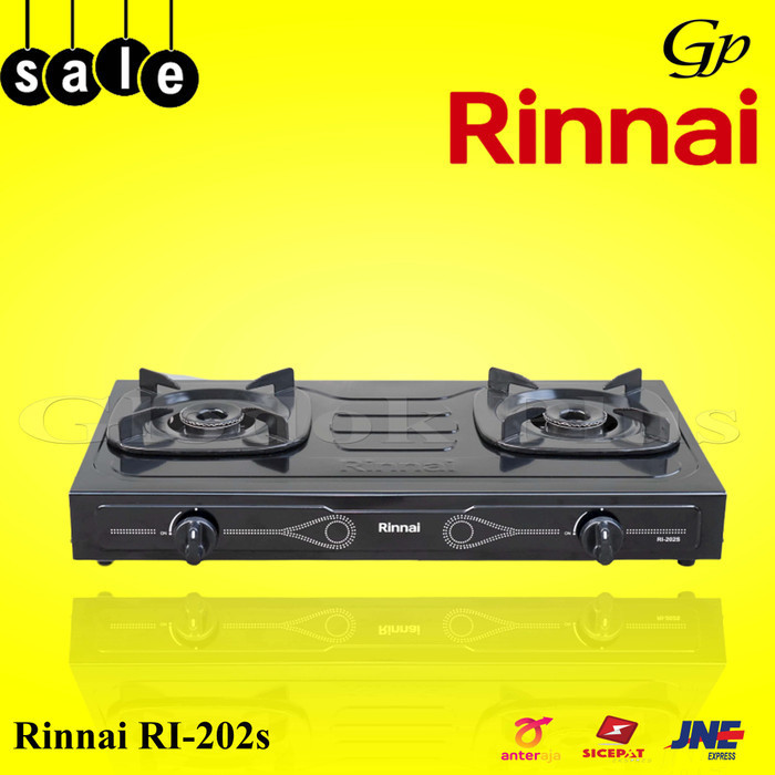 RINNAI RI-202S KOMPOR GAS 2 TUNGKU TEFLON RI 202 S RINAI RI202S RINNAI