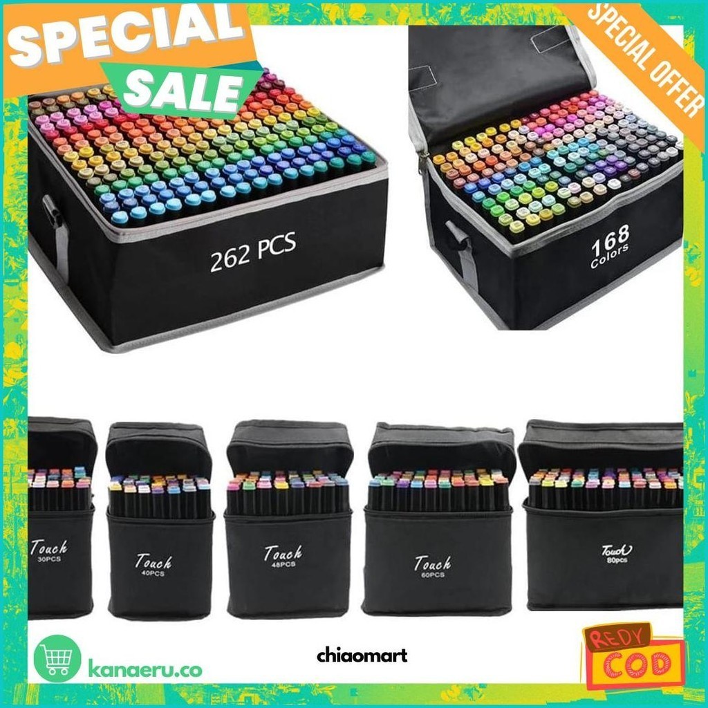 

(Dyi) Jhonweis Stabilo Spidol Warna Sketsa Umum Dua Sisi Kepala Tulis Luas Dan Halus Double Headed General Touch Marker Pen Animation Set Markers Dual Side Fine Art Brush Twin Market Set 24Pcs, 48Pcs, 80Pcs All In One Multi Color Pena Pensil