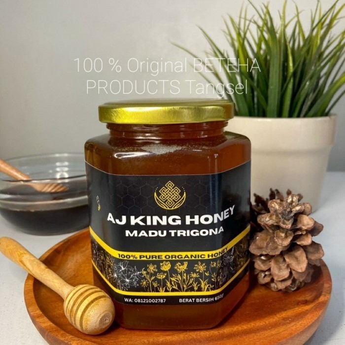 

MADU AJ KING HONEY, TRIGONA, 100 % ORGANIK, ASLI DAN MURNI, 650 GRAM