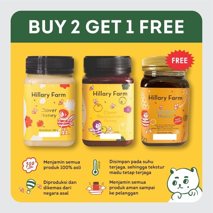 

Clover Honey + Clover Blackcurrant Honey Free Madu