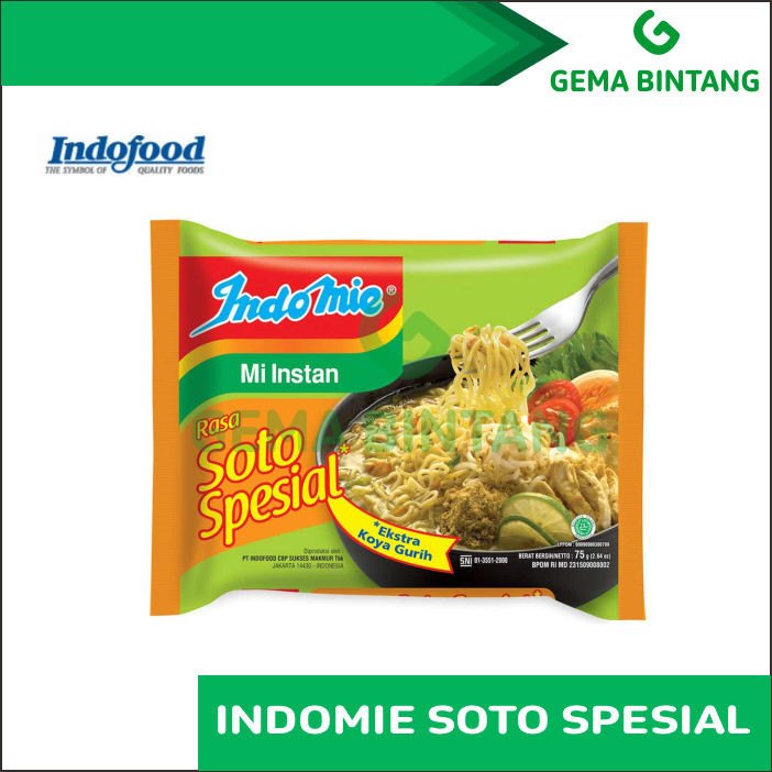 

INDOMIE SOTO SPESIAL MIE INSTAN KUAH SPECIAL MI