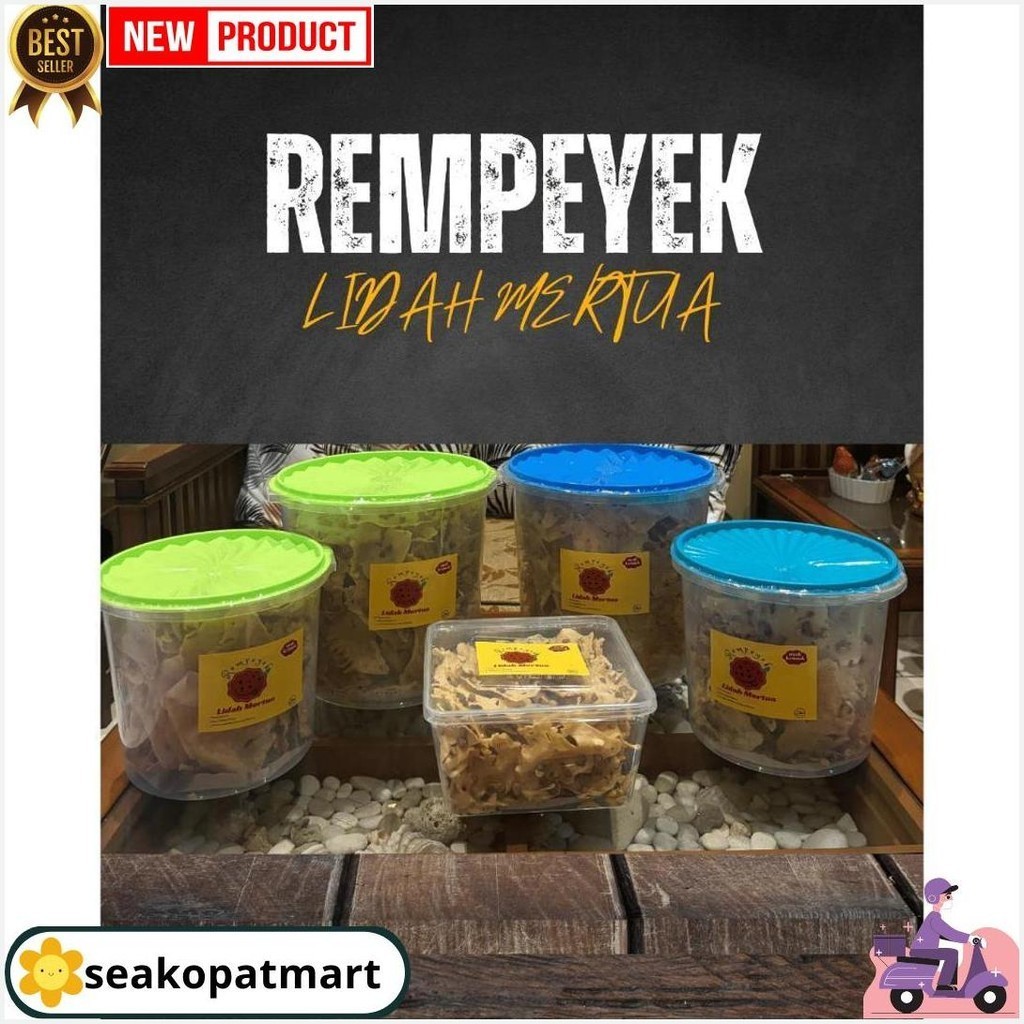 

Rempeyek Lidah Mertua - Peyek Kacang Tanah Premium Mak Kriuk Original Produk