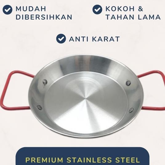 Paella Pan Wajan Datar Pan Datar Korea Stainless Steel