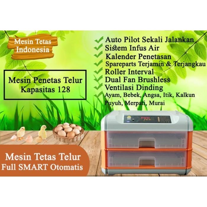 Mesin Tetas Penetas Telur Ayam Dan Bebek Otomatis Kapasitas 128 Telur