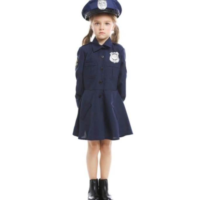 kostum polwan | baju polisi anak perempuan | police officer costume .