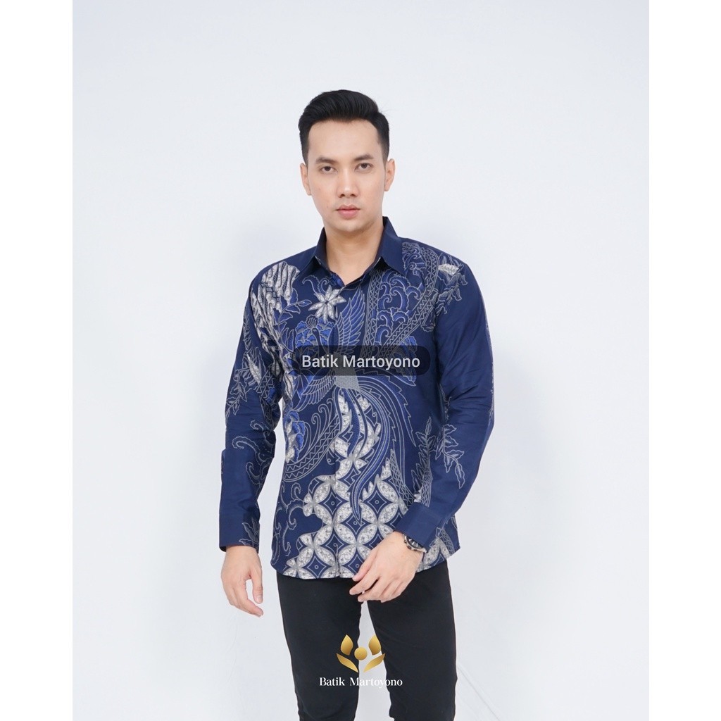 G7X KEMEJA BATIK TERBARU BATIK PRIA LENGAN PANJANG PREMIUM BAJU BATIK COWOK WARNA BIRU KEMEJA BATIK