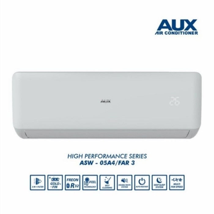 AC AUX 1/2 PK SETENGAH PK 0.5 ASW-05QCR AIR CONDITIONER 05QCR ASW FAR 1/2PK SPLIT