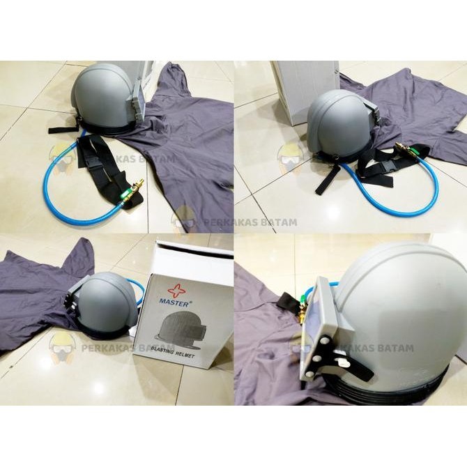 Sandblasting Helmet Fiber Master Set Blasting Jacket Jaket Safety Helm  Ready