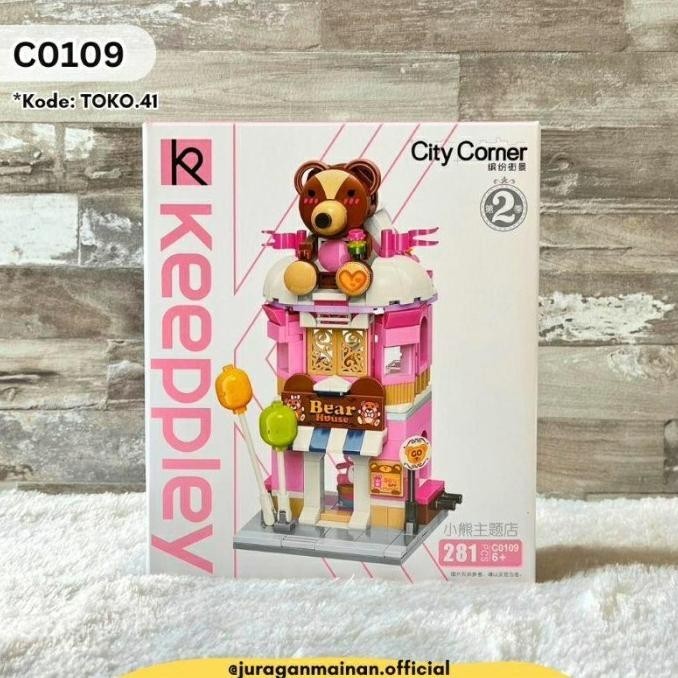 KEEPPLEY TOYS City Corner Street Store - Bricks Block Brick Mainan Edukasi Bongkar Susun Mainan Anak