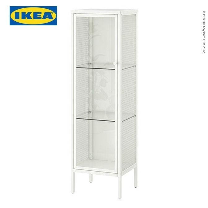 IKEA BAGGEBO Lemari Pajangan dengan Pintu Kaca 34x30x116 cm