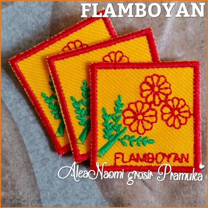 hanya disini] tanda regu pramuka bunga flamboyan bordir