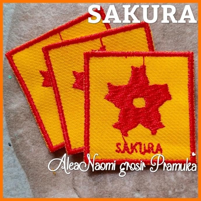 =====] tanda regu pramuka bunga sakura bordir