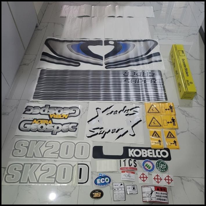 TERMURAH STIKER KOBELCO SK200 SUPER X STIKER ALAT BERAT EXCAVATOR KOBELCO SUPER X 