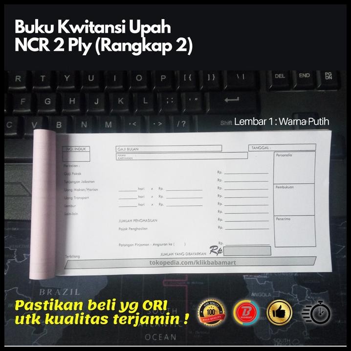 

BEST DEAL KWITANSI UPAH NCR 2 RANGKAP 2PLY BUKU KAS KEUANGAN AKUNTANSI FINANCE !!!!!!!