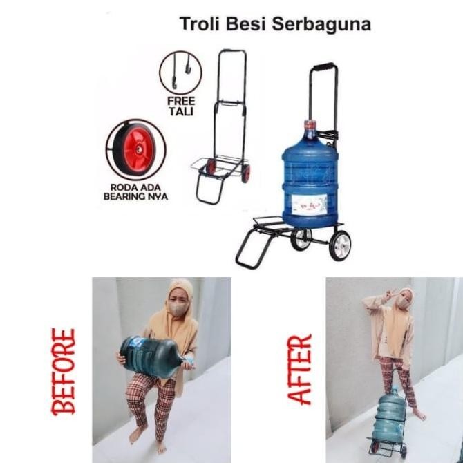 Troley Troli Lipat Bawa Aqua Galon dan Gas / Troli Galon / Trolley