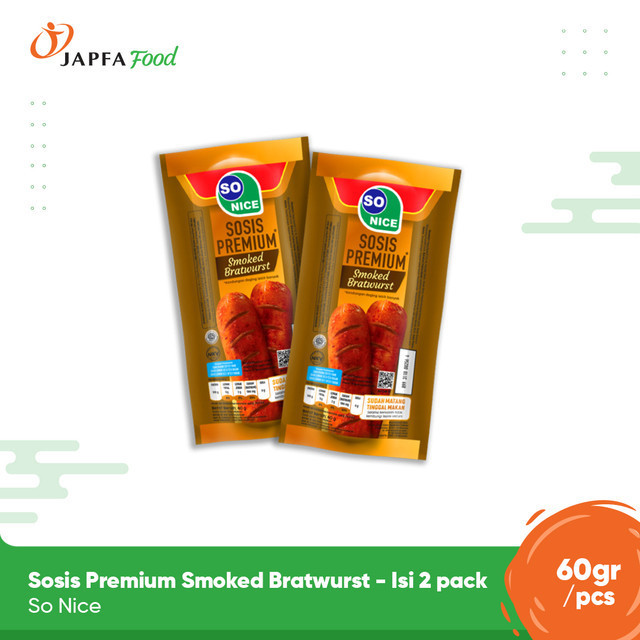 

So Nice Sosis Premium Smoked Bratwurst 60gr - Isi 2 pcs