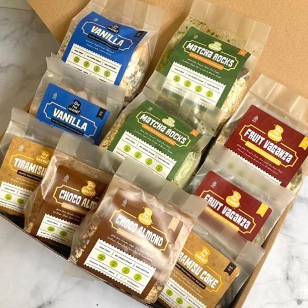 

rt-69 (10 PACKS) ON THE GRAIN Overnight / Instant Oats - Sarapan Sehat Cemilan Healthy Mueslid Premium