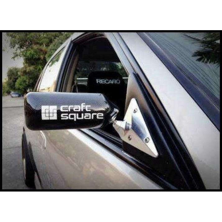 TERBARU SPION F1 REAL CARBON CRAFT SQUARE KAKI SILVER UNIVERSAL SIDE MIRROR