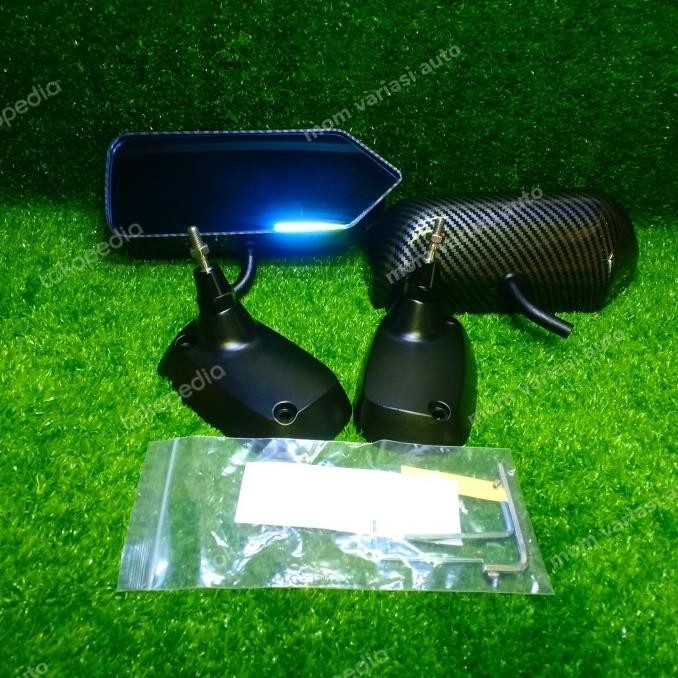 spion f1 universal carbon.spion Racing mobil kaca blue