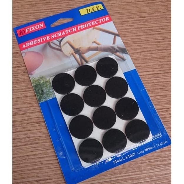 

Fixon F1027 26mm Black Felt Adhesive Scratch Protector 12 Pcs