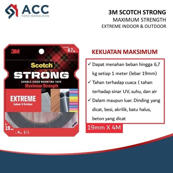 

3M SCOTCH EXTREME Outdoor Indoor Double Tape 19mm x 4 Meter