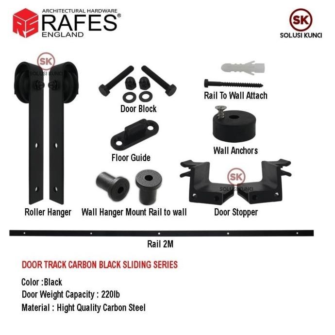 Rel Pintu Sliding 2 Meter Rafes England / High Quality Carbon Steel