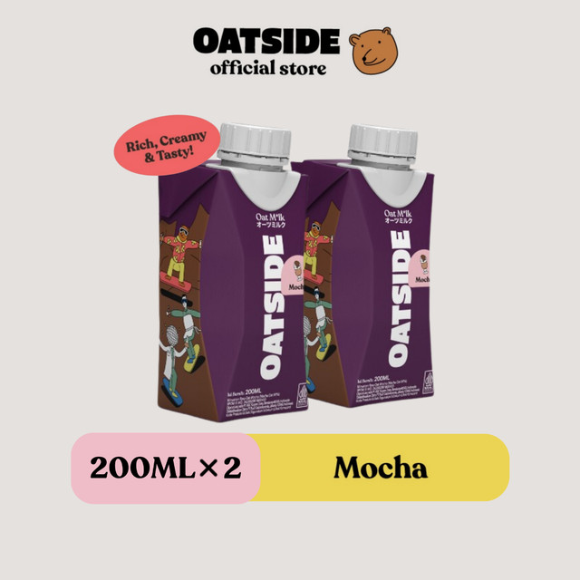 

OATSIDE Oat Milk Mocha Caps (Kemasan Tutup Botol) 200ml x 2 pcs