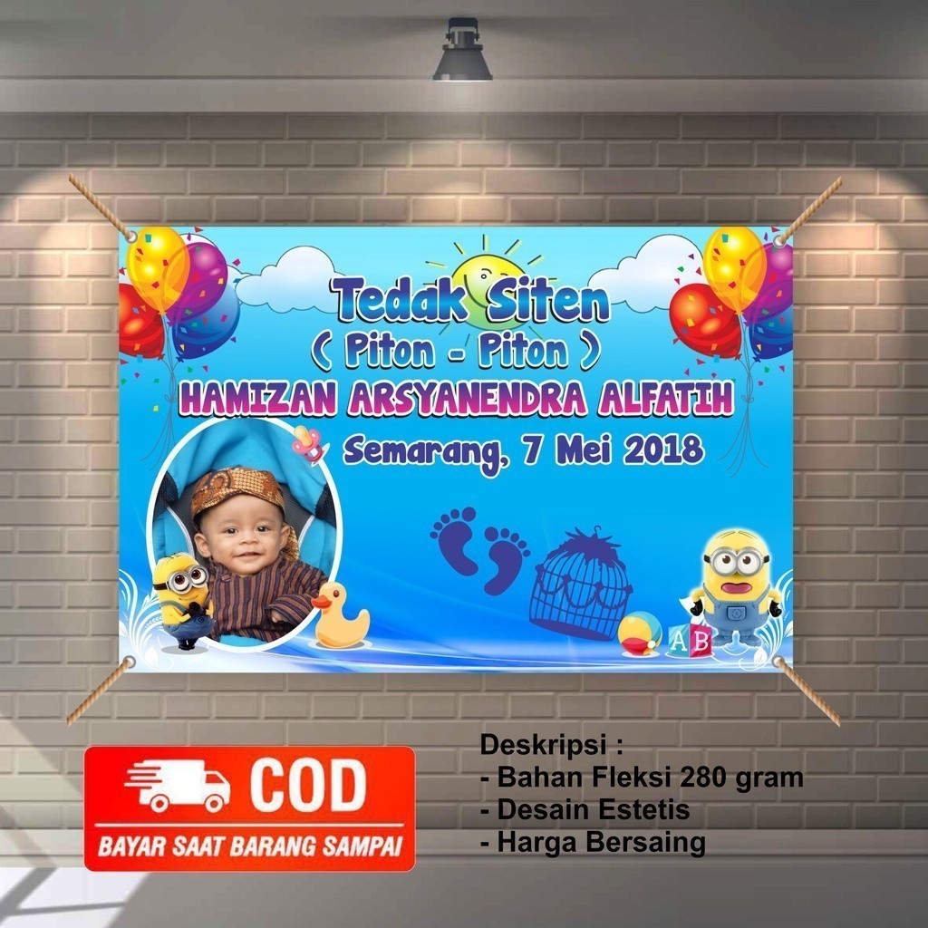 Bisa COD, Chek Dulu Spanduk / Banner / MMT / Invitation / Backdrop spanduk banner tedak siten ukuran