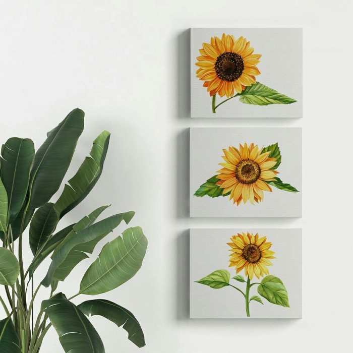 BERKUALITAS Lukisan Dekorasi sunflower Poster Kanvas Hiasan Dinding bunga matahari