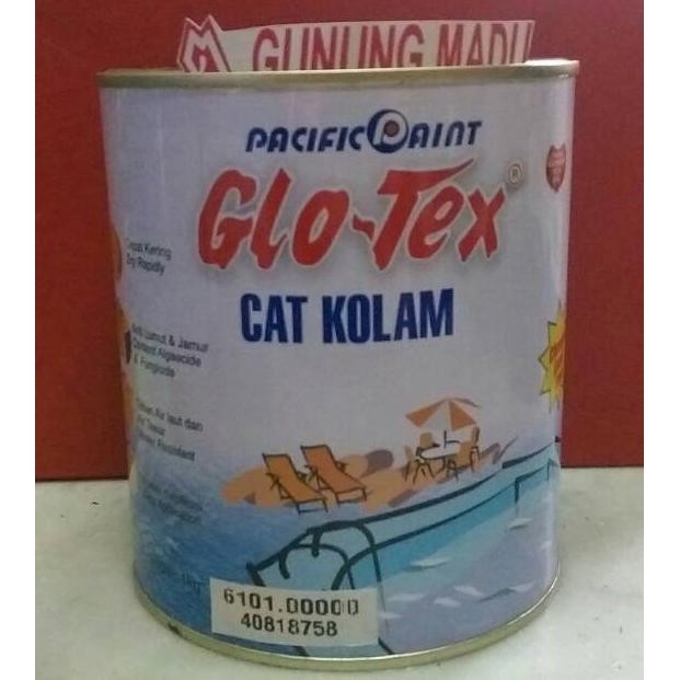 Cat Kolam Glotex Biru Putih 1 Kg / Kolam Ikan Renang Berenang Bak Air