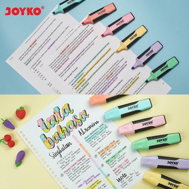 

By05 NEW Highlighter Joyko HL-70 ( 1 Set isi 6 Biji ) / Stabilo Set Joyko isi 6 Warna Pastel Hemat