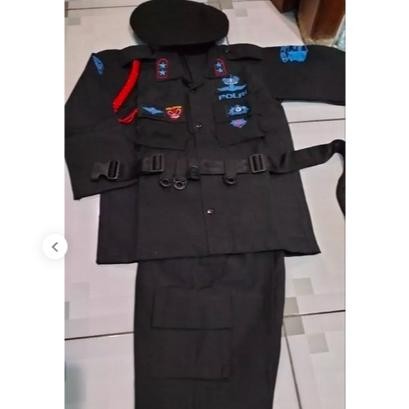 Boss Baju Seragam Pdl Brimob Anak Karnaval / Kostum Brimob Anak / Baju Karnaval Brimob Cilik