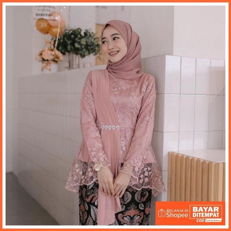 Kebaya Selendang Modern/Kebaya Lesti/Dress Wisuda/Kebaya Lamaran/Kebaya Kartini