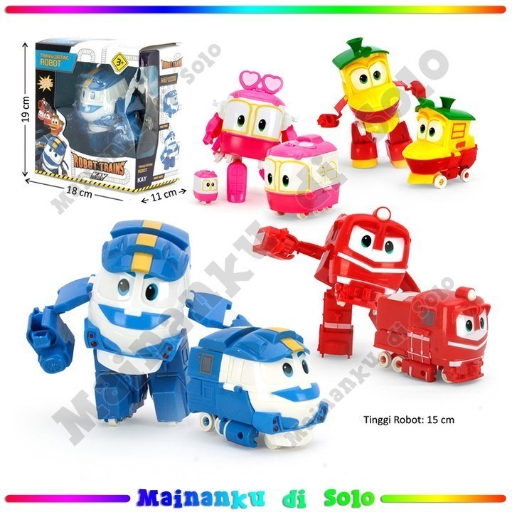 [Mainanku] [SET 4 Pcs] Mainan Robot Deform Kereta 4 Pcs Robot Trains Mainan Robot Berubah Bentuk
